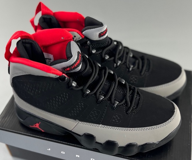 Air Jordan 9 Retro Grey Black Red [Cheap Jordans Shoes 9 11]